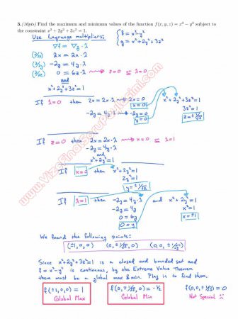 Calculus For Functions Of Several Variables Second Midterm Exam Questions And Solutions Fall 2013