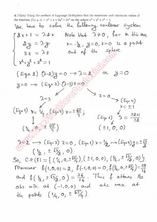 Calculus For Functions Of Several Variables Second Midterm Exam Questions And Solutions Fall 2014