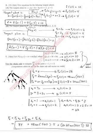 Calculus For Functions Of Several Variables First Midterm Exam Questions And Solutions Spring 2013
