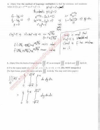 Calculus For Functions Of Several Variables Second Midterm Exam Questions And Solutions Spring 2013