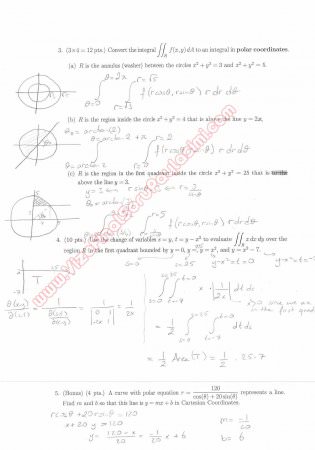 Calculus For Functions Of Several Variables Second Short Exam Questions And Solutions Spring 2013