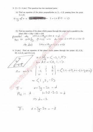 Calculus For Functions Of Several Variables Short Exam Questions And Solutions Summer 2014