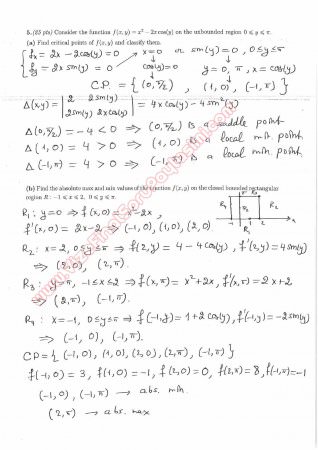 Calculus For Functions Of Several Variables Midterm Exam Questions And Solutions Summer 2015
