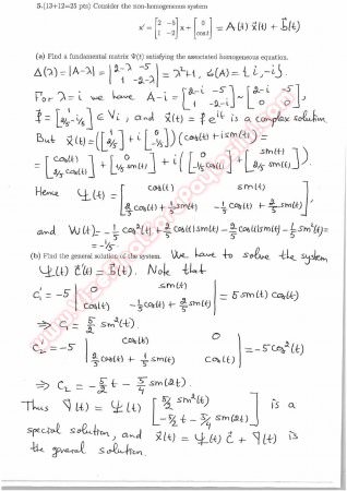 Introduction To Differential Equations Second Midterm Exam Questions And Solutions 2013