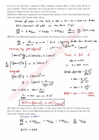 Differential Equations First Midterm Exam Questions And Solutions Fall 2014