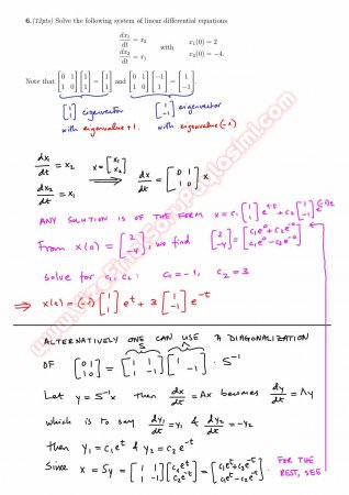 Differential Equations First Midterm Exam Questions And Solutions Fall 2014