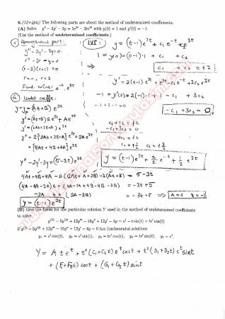 Differential Equations Second Midterm Exam Questions And Solutions Fall 2014
