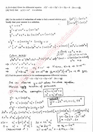 Differential Equations Second Midterm Exam Questions And Solutions Fall 2014