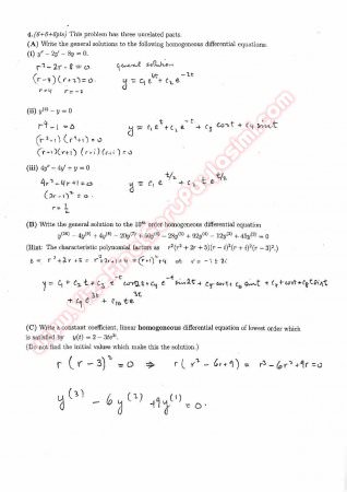 Differential Equations Second Midterm Exam Questions And Solutions Fall 2014