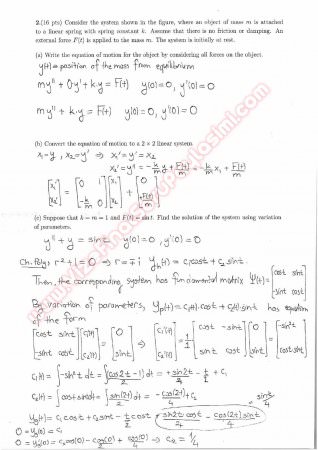 Introduction To Differential Equations Final Questions And Solutions Fall 2014