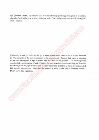 Differential Equations First Midterm Exam Questions And Solutions Spring 2014