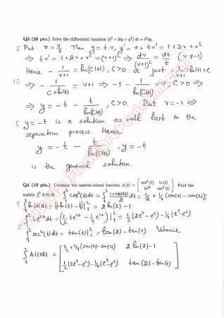 Differential Equations First Midterm Exam Questions And Solutions Summer 2014