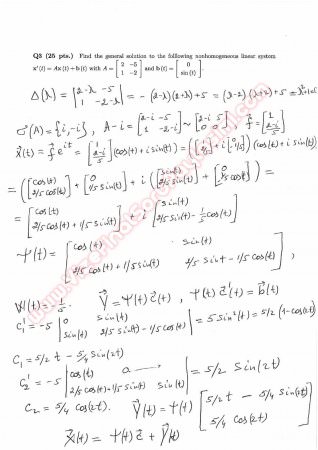 Differential Equations Second Midterm Exam Questions And Solutions Summer 2014