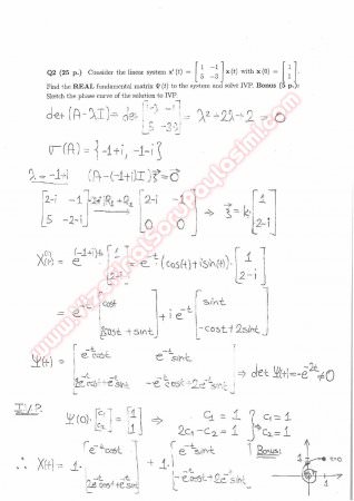 Differential Equations Midterm Exam Questions And Solutions 2015