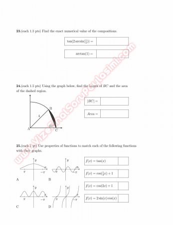 Mathematics Proficiency Exam Questions I 2011