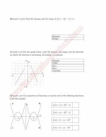 Mathematics Proficiency Exam Questions I 2011