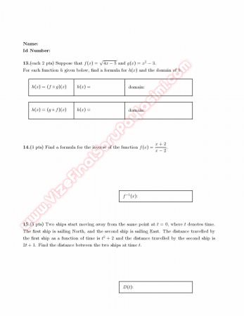 Mathematics Proficiency Exam Questions I 2011