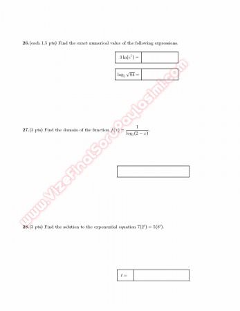 Mathematics Proficiency Exam Questions I 2011