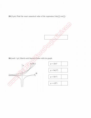Mathematics Proficiency Exam Questions I 2011