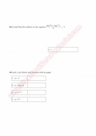 Mathematics Proficiency Exam Questions II 2011