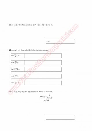 Mathematics Proficiency Exam Questions II 2011
