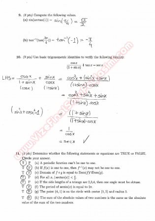 Precalculus Final Questions And Solutions 2013