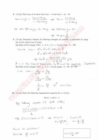 Precalculus Final Questions And Solutions 2014