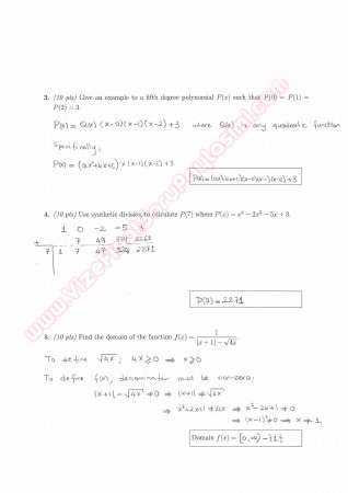 Precalculus Midterm Exam Questions And Solutions 2014
