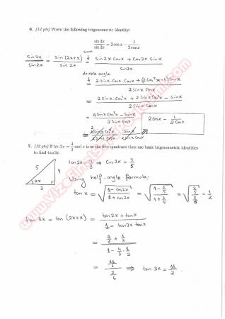 Precalculus Final Questions And Solutions 2015
