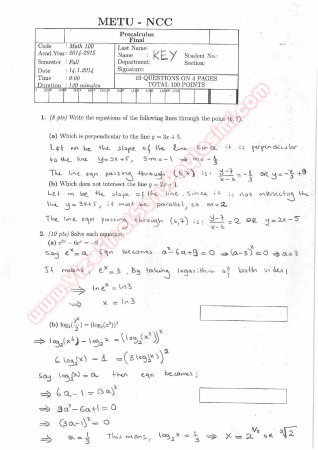 Precalculus Final Questions And Solutions 2015