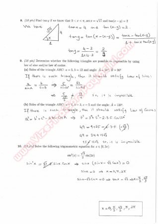 Precalculus Final Questions And Solutions 2015
