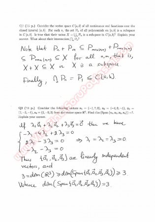 Linear Algebra First Midterm Questions And Solutions 2013