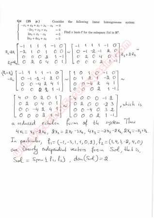 Linear Algebra Final Questions And Solutions 2014
