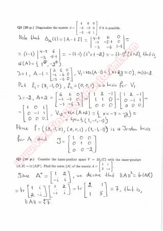 Linear Algebra Final Questions And Solutions 2014