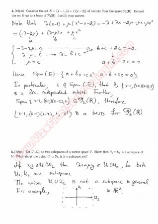 Linear Algebra First Midterm Questions And Solutions Fall 2014