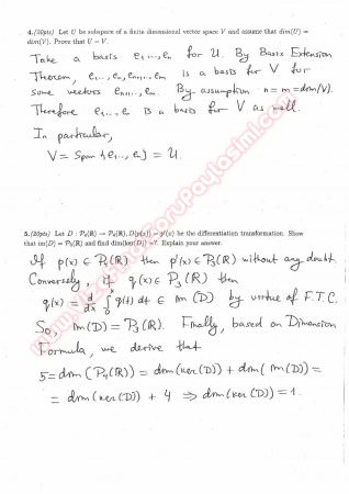 Linear Algebra First Midterm Questions And Solutions-Spring 2014
