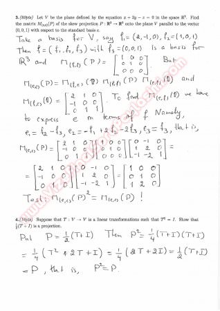 Linear Algebra Second Midterm Questions And Solutions 2014