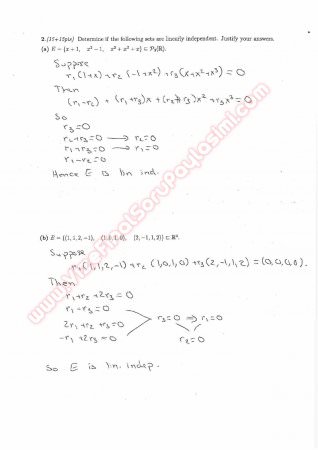 Linear Algebra First Midterm Qestions And Solutions 2015