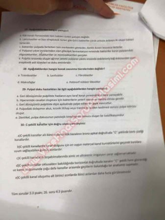 Endodontiye Giriş Final Soruları 2015