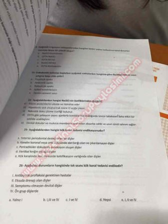 Endodontiye Giriş Final Soruları 2015