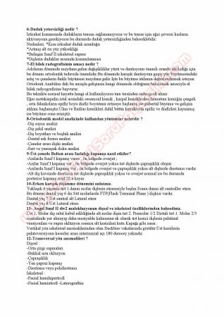 Ortodonti 2.Vize Soruları 2014