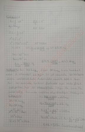 Fizik -1 Vize Soruları ve Cevapları - Yaz Okulu