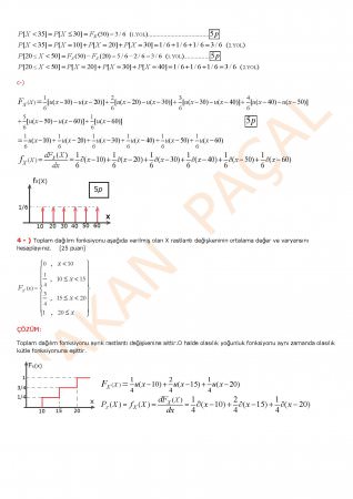 Olasılık Ve İstatistik Vize Soruları Ve Cevapları