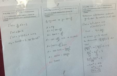 Matematik-1 Vize Soruları ve Cevapları - 2015