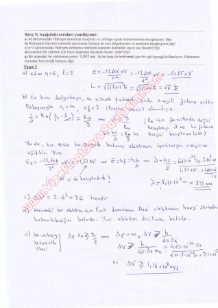 Modern Fizik Final Soru Cevapları - 2012