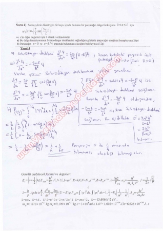 Modern Fizik Final Soru Cevapları - 2012