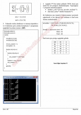 Temel Bilgisayar Bilimleri Dersi Final Soruları ve Cevapları - 2014