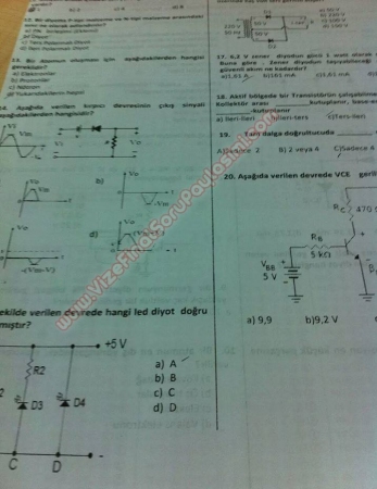 Analog Elektronik Dersi Final Soruları - Test
