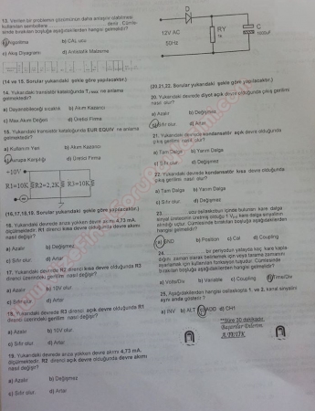 Hata Arıza Bulma arıza Analizi Dersi Final Soruları