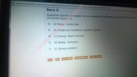 Öğretim İlke ve Yöntemleri Dersi Vize ve Final Soruları